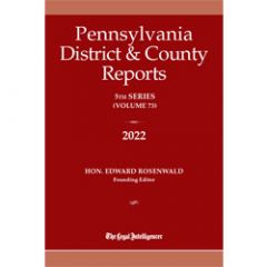 Pennsylvania District and County Reports Bound