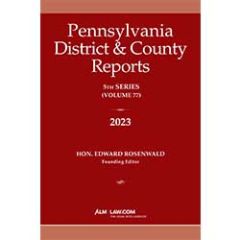 Pennsylvania District and County Reports Bound